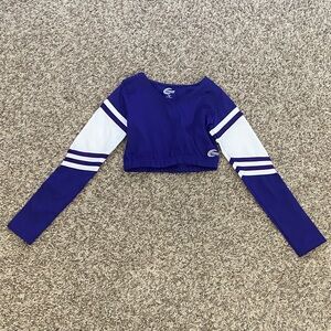 purple and white cheerleading